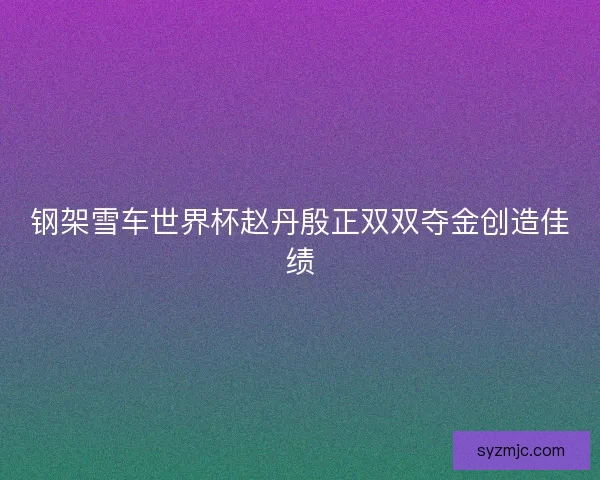 钢架雪车世界杯赵丹殷正双双夺金创造佳绩