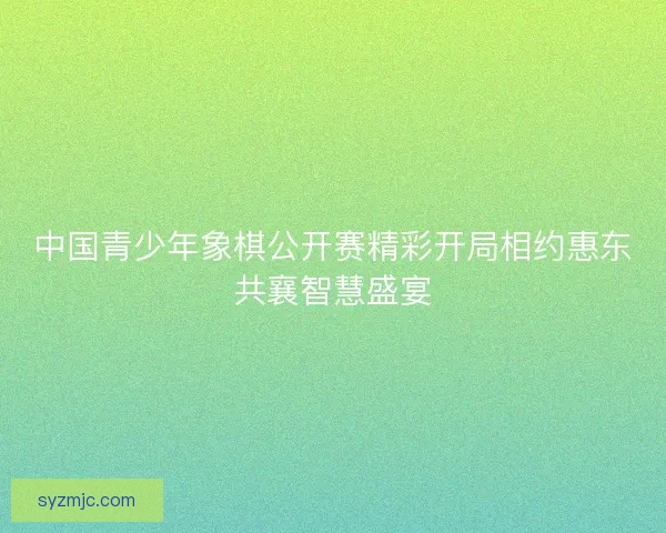 中国青少年象棋公开赛精彩开局相约惠东共襄智慧盛宴 中国青少年象棋公开赛精彩开局相约惠东共襄智慧盛宴
